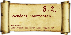 Barkóczi Konstantin névjegykártya